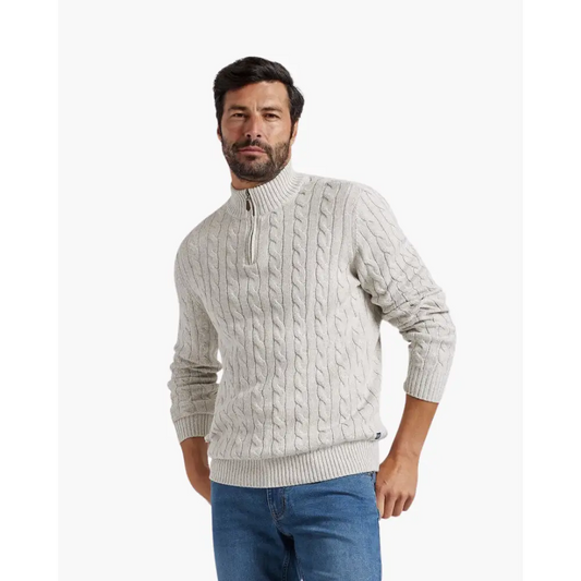 Cable Knit Half-Zip