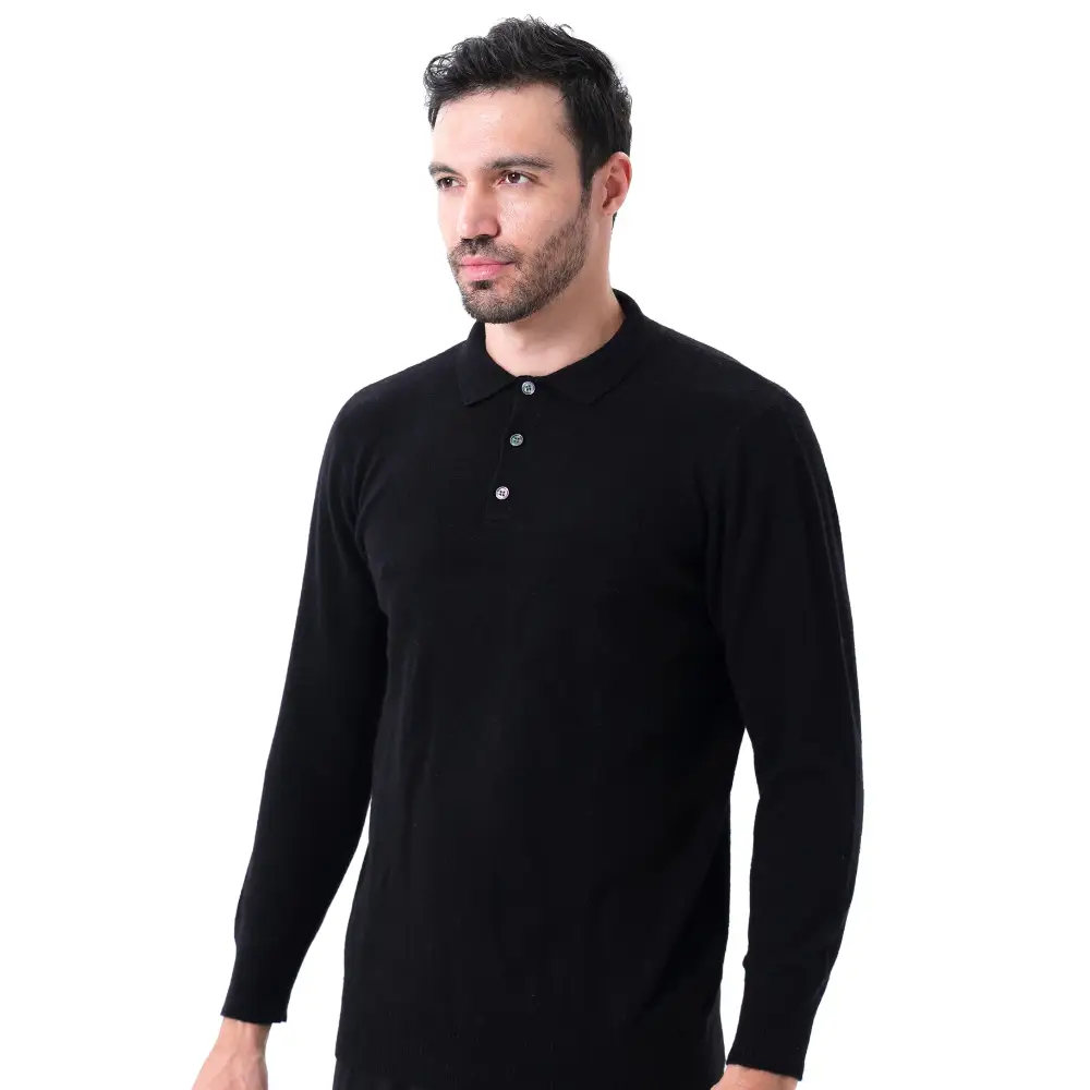 Cashmere Long Sleeve Polo