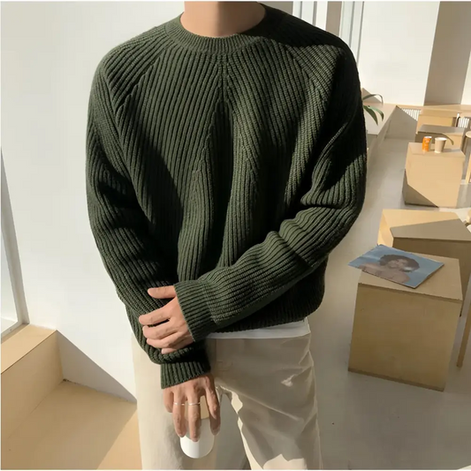 Classic Ribbed Knit Sweater