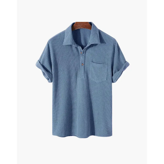 Coastal Breeze Open-Collar Shirt - Blue / S