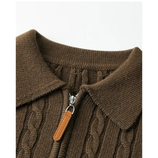 Colorblock Half-Zip Knit Sweater