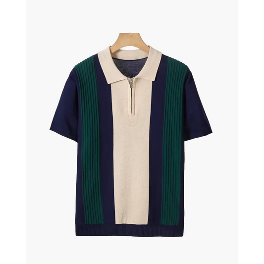 Contrast Collar Polo - Navy / XS