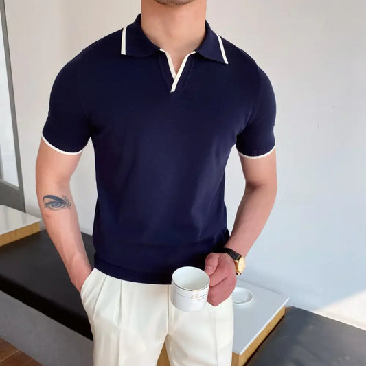 Contrast Trim Knit Polo