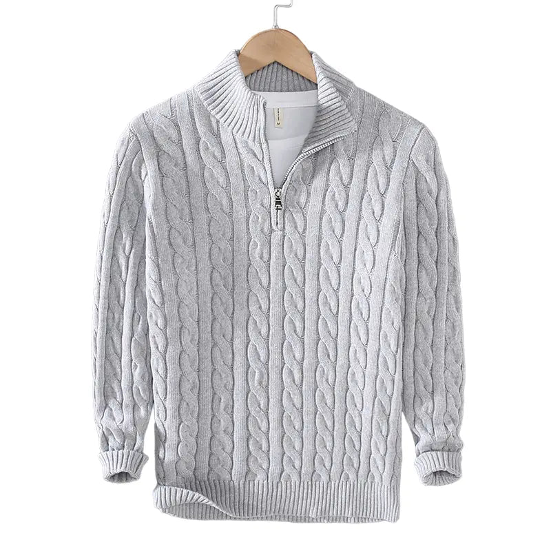 Heritage Cable Half-Zip Sweater - Grey / S