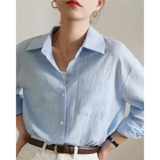 Ladies’ Long Sleeve Linen-Cotton Shirt