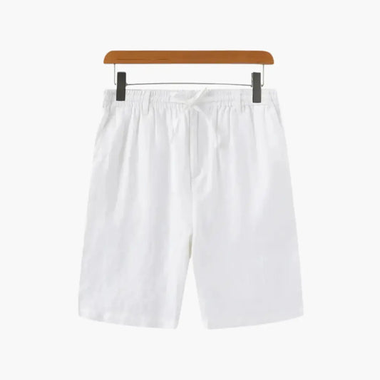 Linen Blend Tailored Shorts - White / S