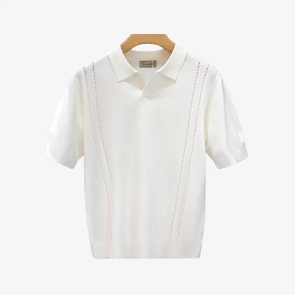 Minimalist Knit Polo - White / S