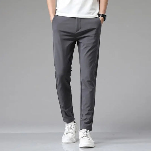 Modern Slim-Fit Trousers Chino pant - Gray / 30W / S / 46 EUR