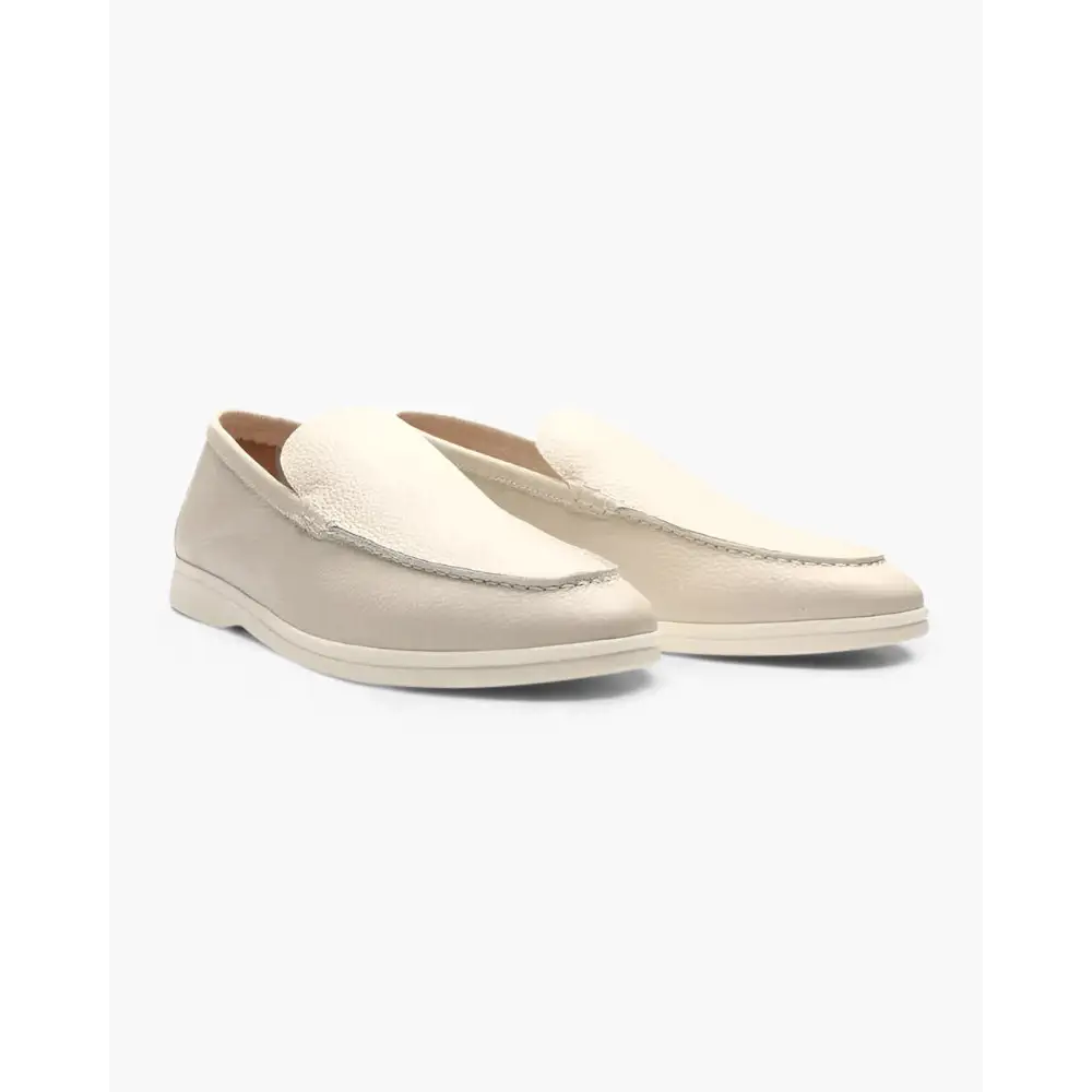 Old Money Cowhide Leather Loafers - Nude / 6