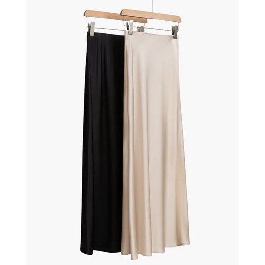 Old Money High-Waist Silk Skirt