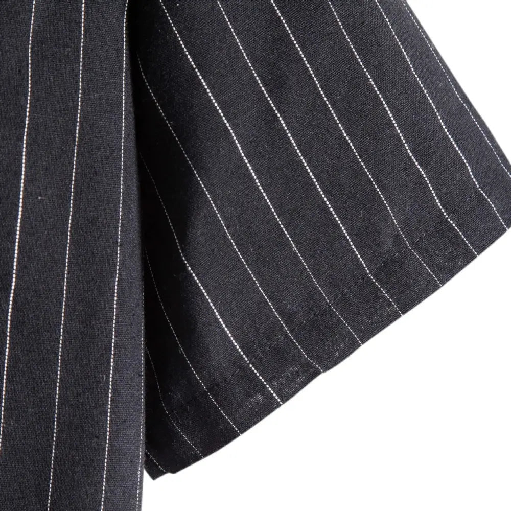 Pinstripe Linen Short Sleeve Shirt