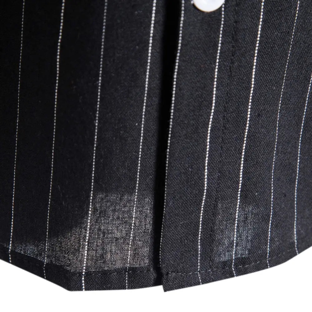 Pinstripe Linen Short Sleeve Shirt
