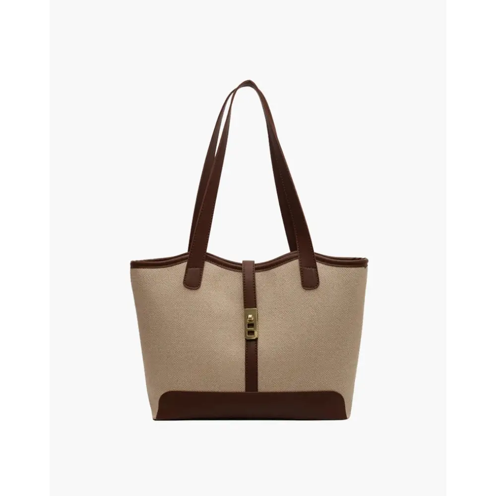 Refined Canvas Shoulder Bag - Brown