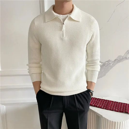 Refined Half-Zip Knit Sweater