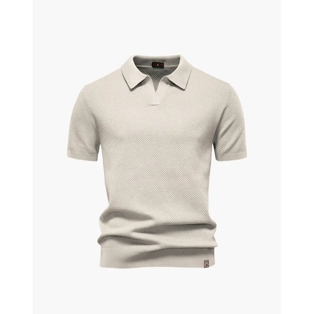 Riviera Textured Knit Polo - Ivory / XS