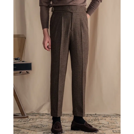 Savile Pleated Wool Trousers