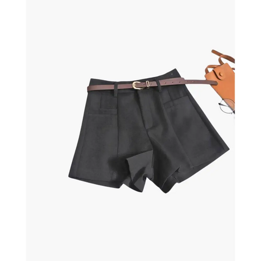 Tailored High-Waist Shorts - Black / S