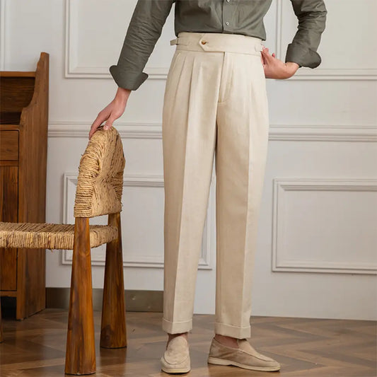 Tailored Linen Blend Trousers