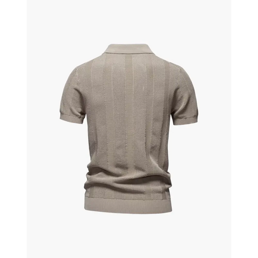 Textured Knit Polo Shirt