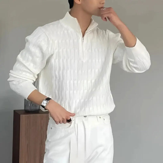 Textured Quarter-Zip Sweater