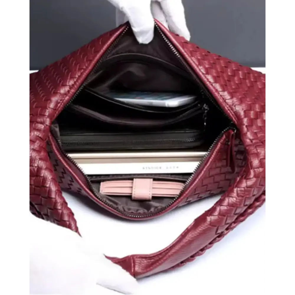 The Sculpted Shoulder Bag - Bordeaux Red