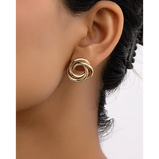 Twisted Gold Knot Earrings