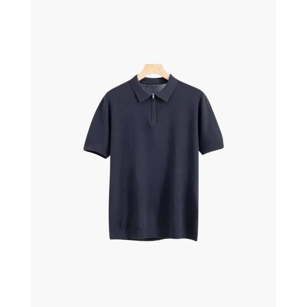 Valencia Zip Polo Shirt - Navy Blue / S