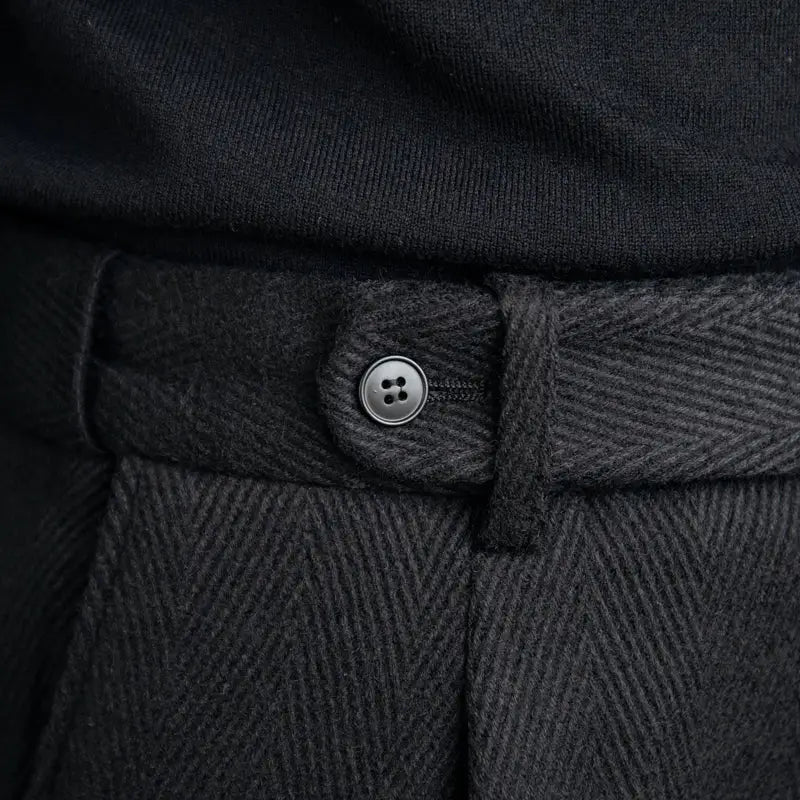 Black Sartorial Pleated Trousers