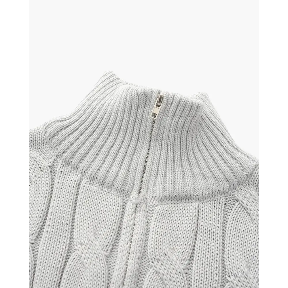 Cable Knit Half-Zip