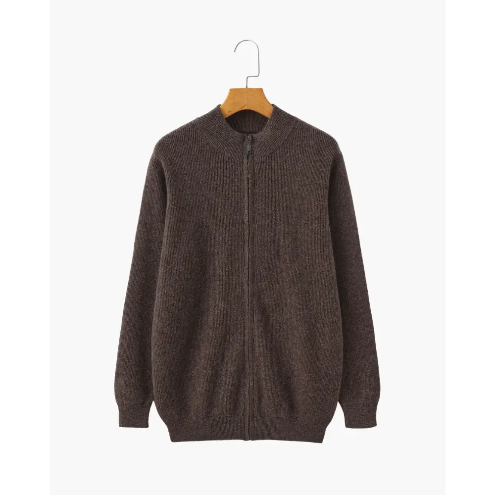 Cashmere Half-Zip Sweater - Brown / S