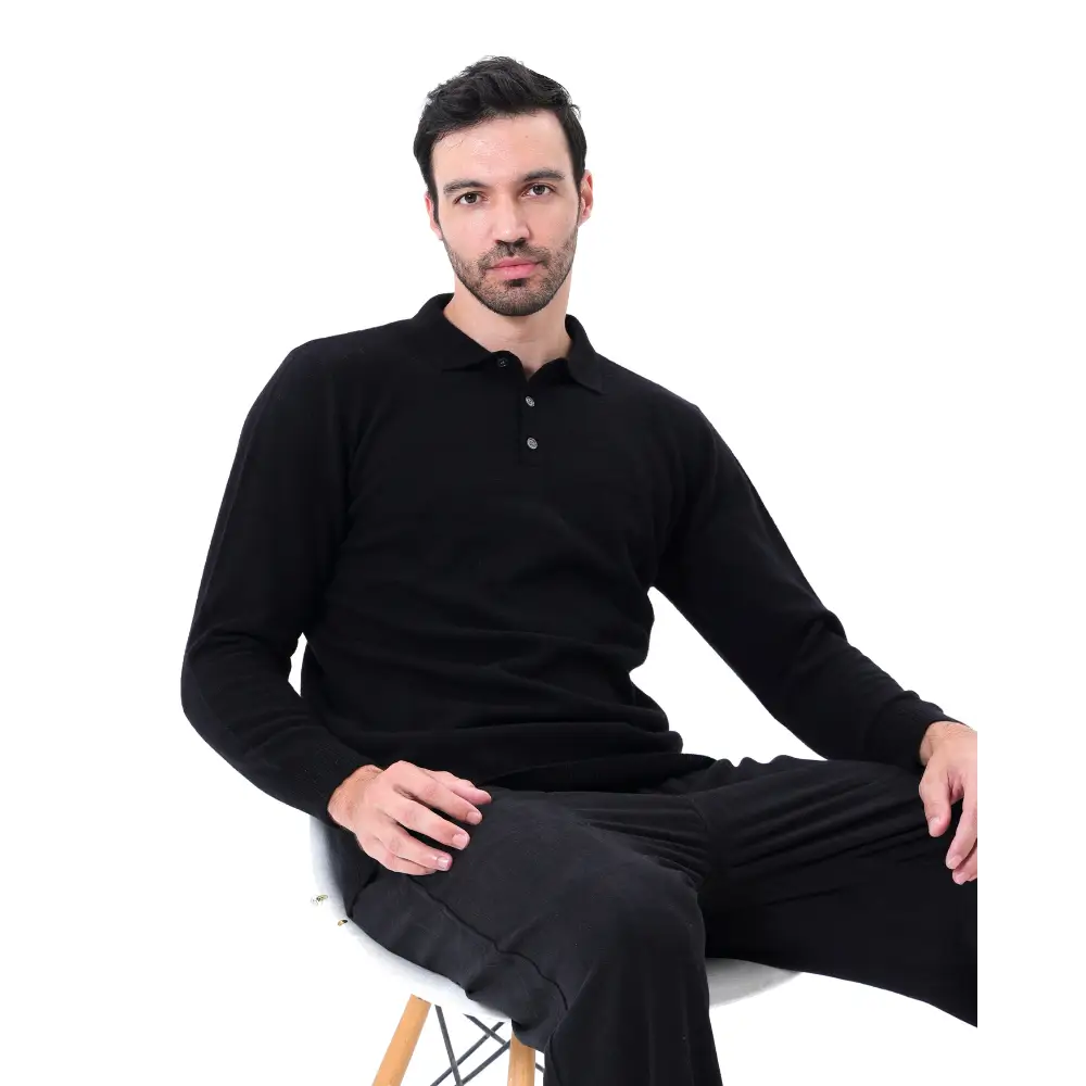 Cashmere Long Sleeve Polo