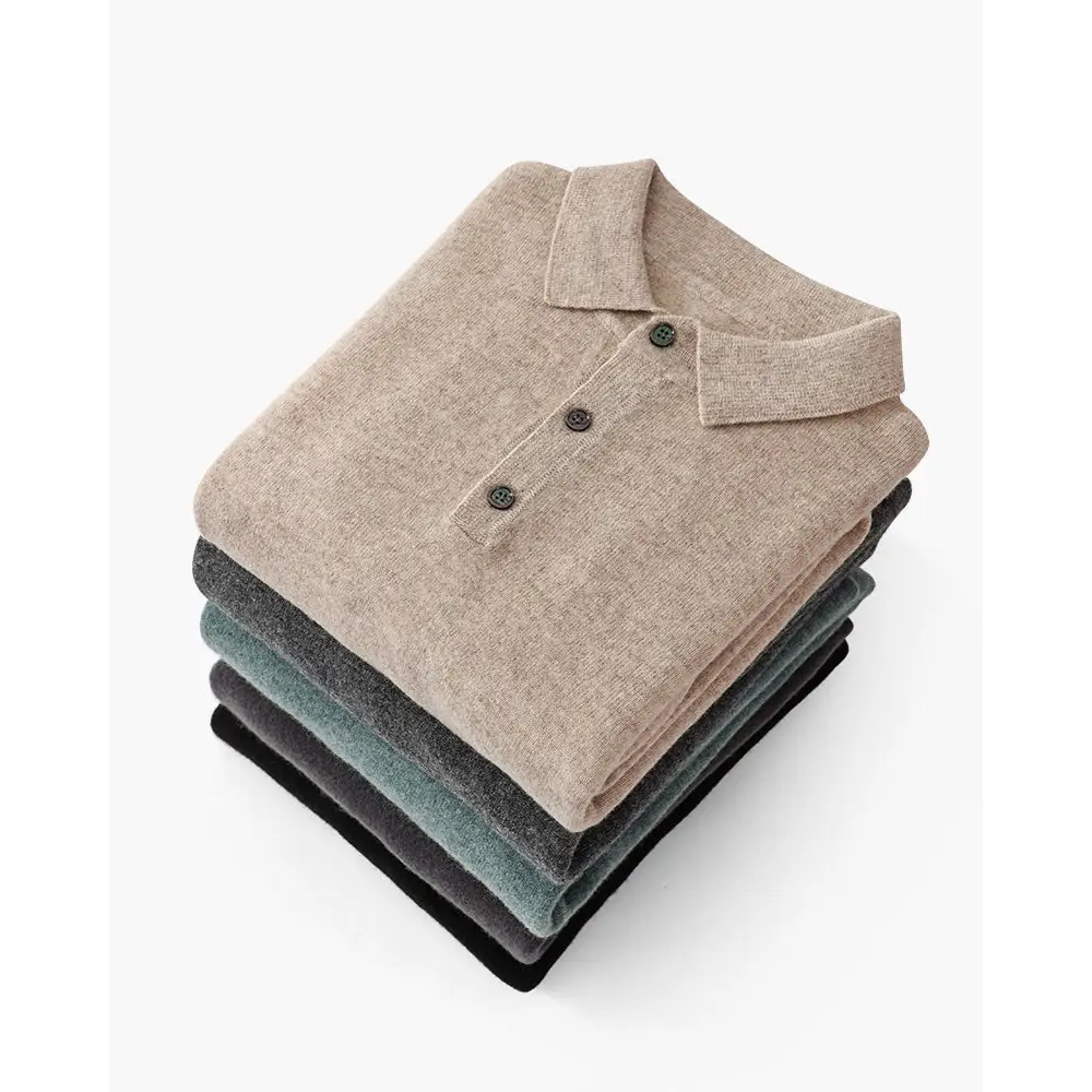 Cashmere Long Sleeve Polo