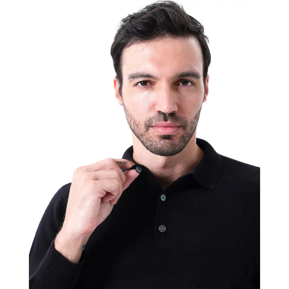 Cashmere Long Sleeve Polo
