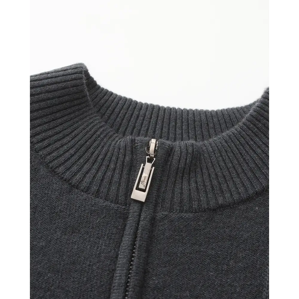 Cashmere Ribbed Half-Zip Sweater