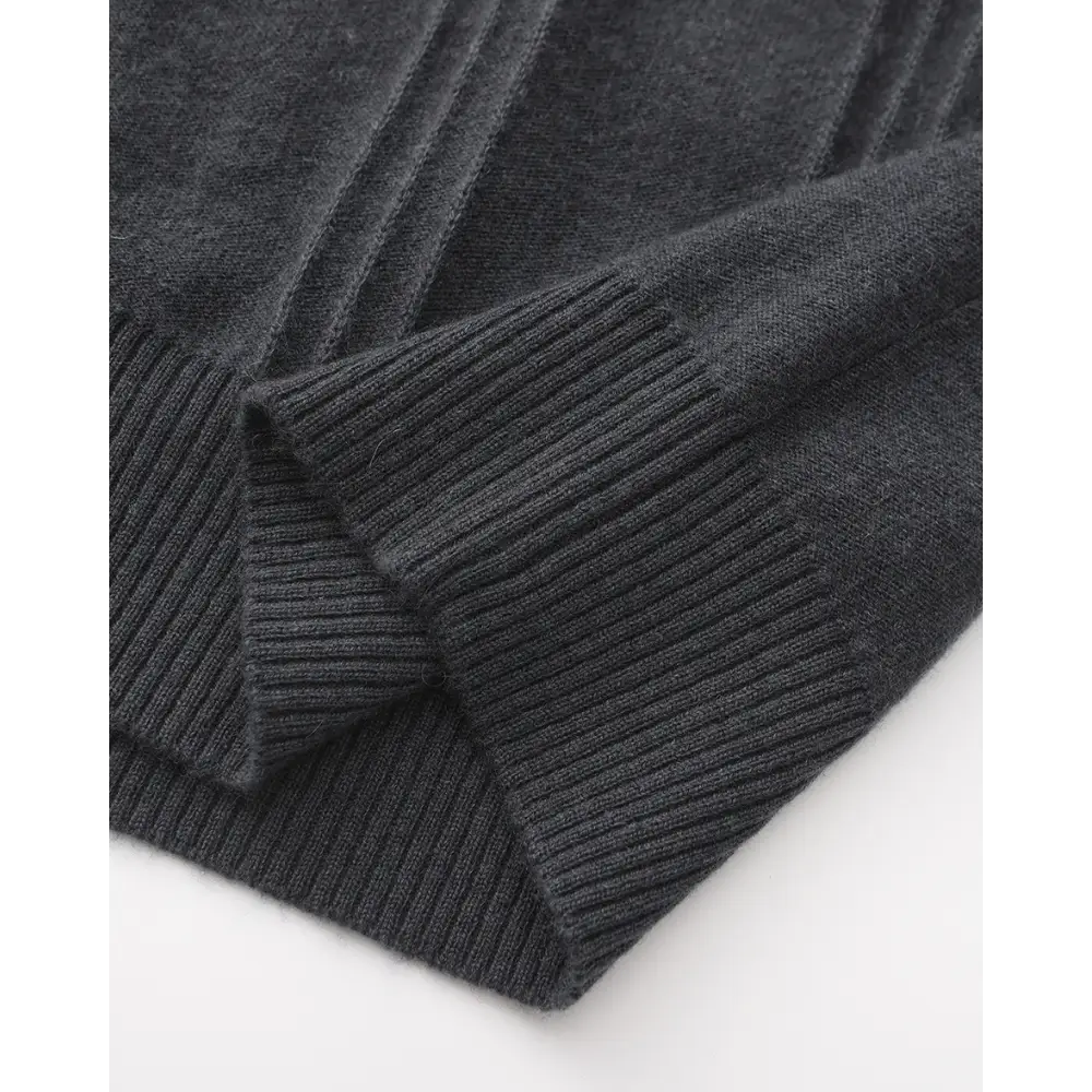 Cashmere Ribbed Half-Zip Sweater