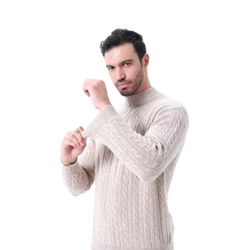 Cashmere Woven Half-Zip Sweater