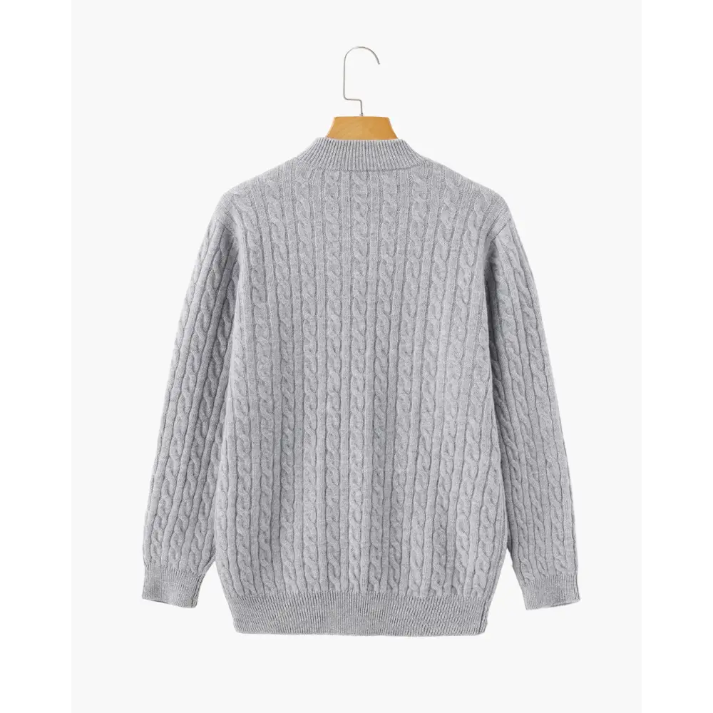 Cashmere Woven Half-Zip Sweater