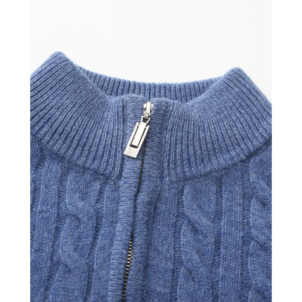 Cashmere Woven Half-Zip Sweater