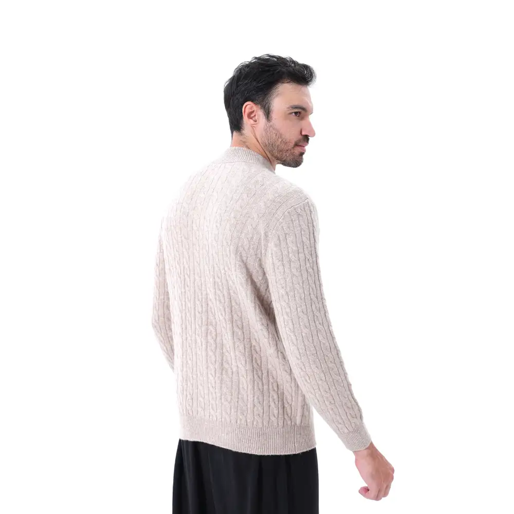 Cashmere Woven Half-Zip Sweater
