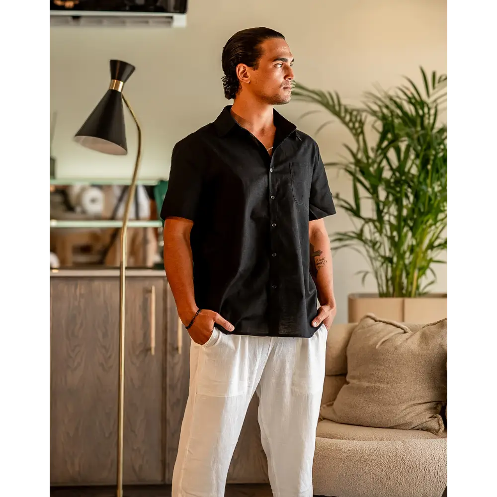 Casual Linen Short Sleeve Shirt