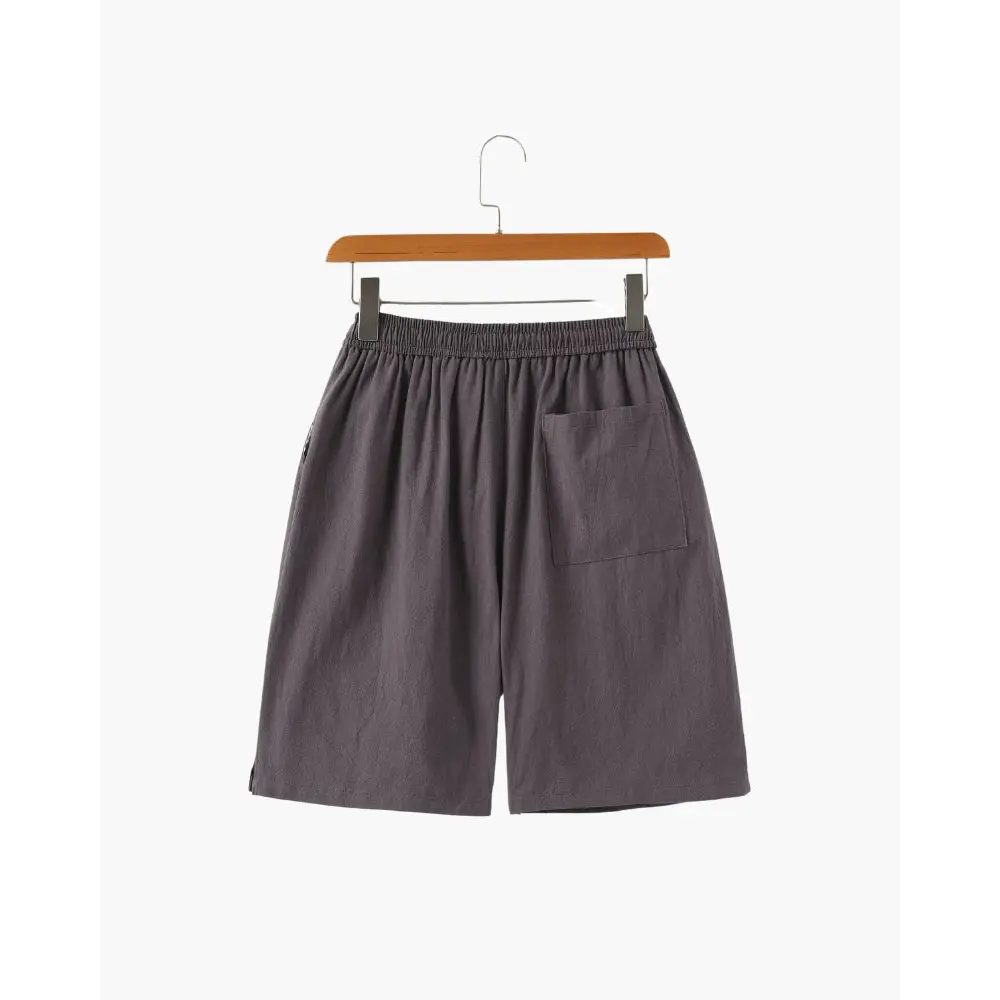 Casual Relaxed Fit Linen Shorts