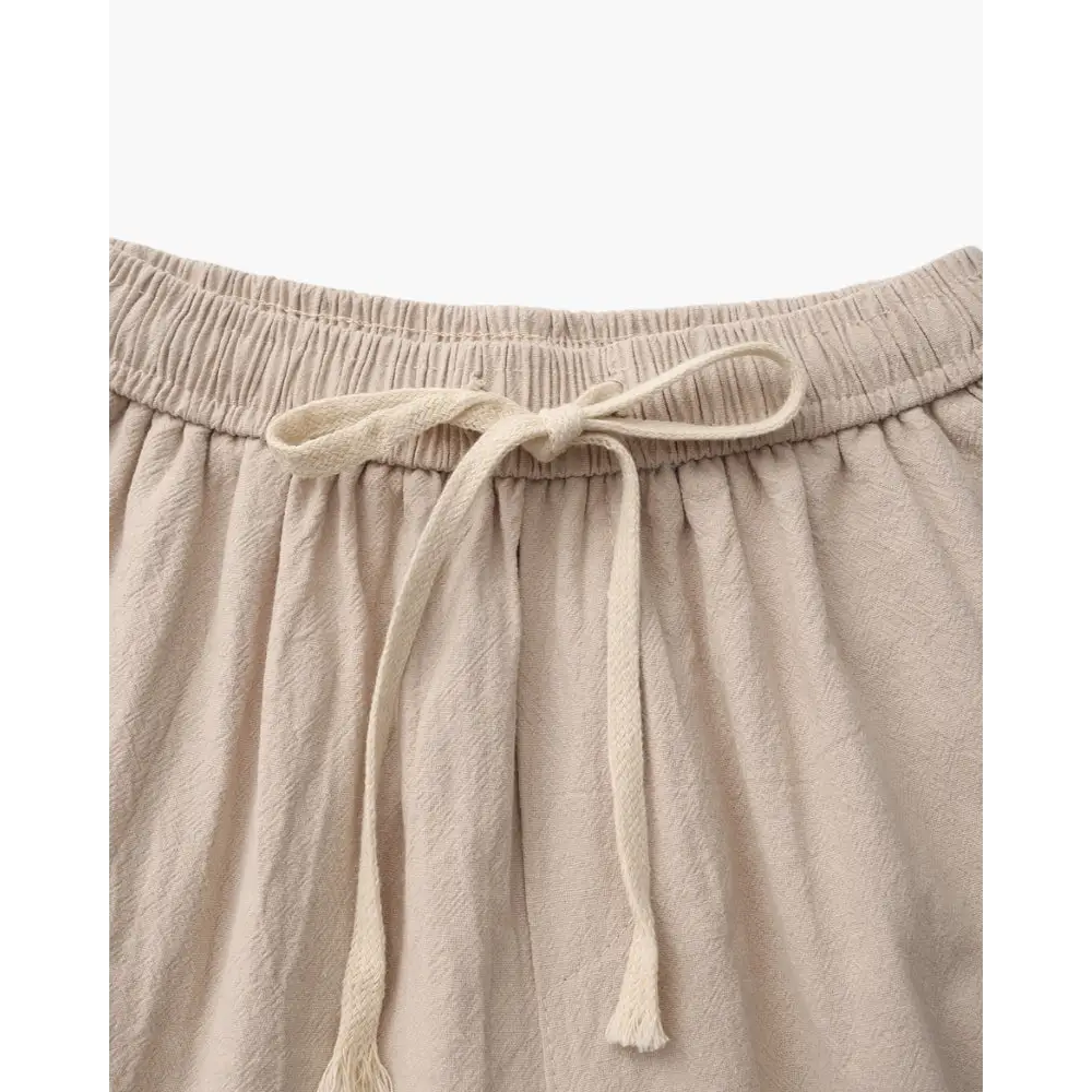 Casual Relaxed Fit Linen Shorts