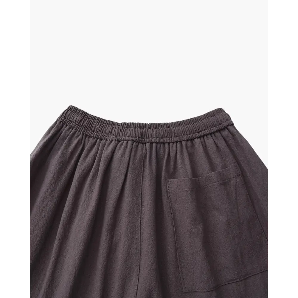 Casual Relaxed Fit Linen Shorts