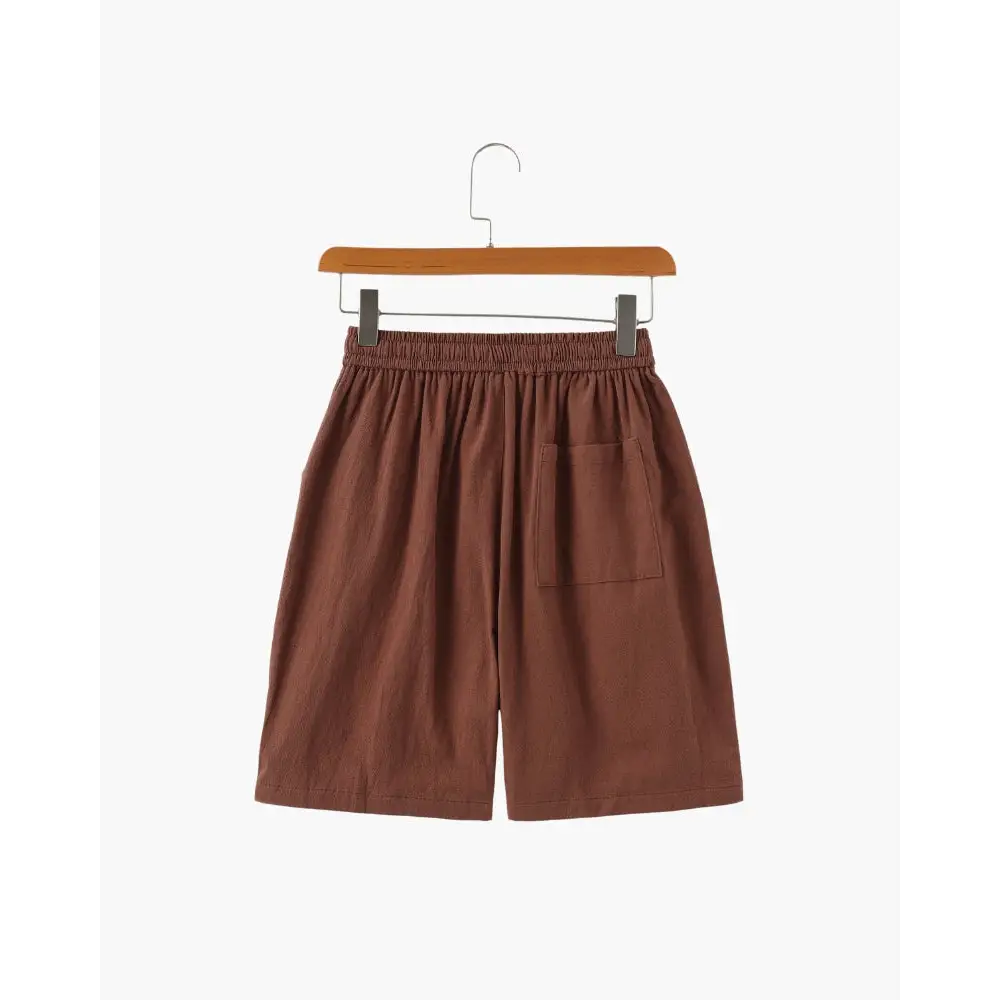 Casual Relaxed Fit Linen Shorts