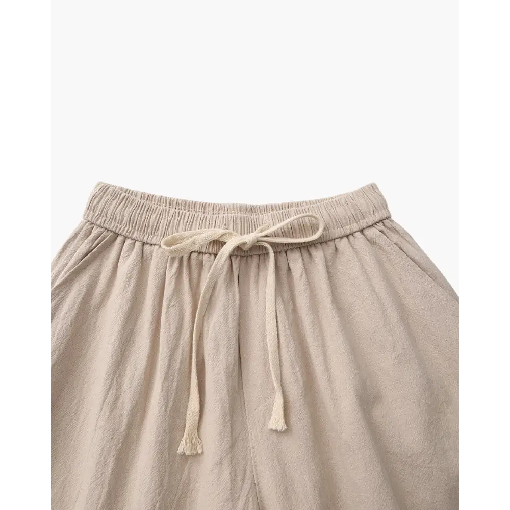 Casual Relaxed Fit Linen Shorts