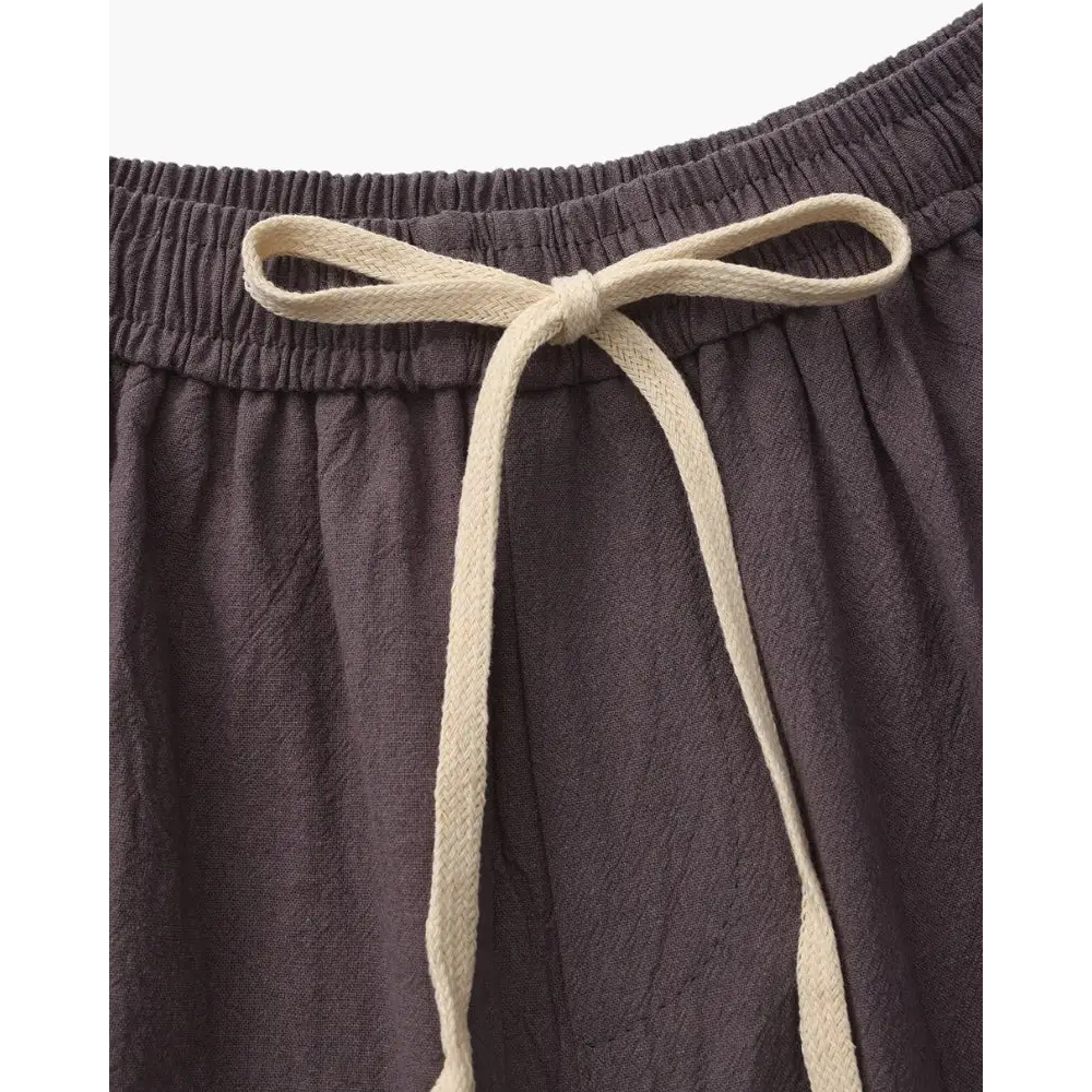 Casual Relaxed Fit Linen Shorts