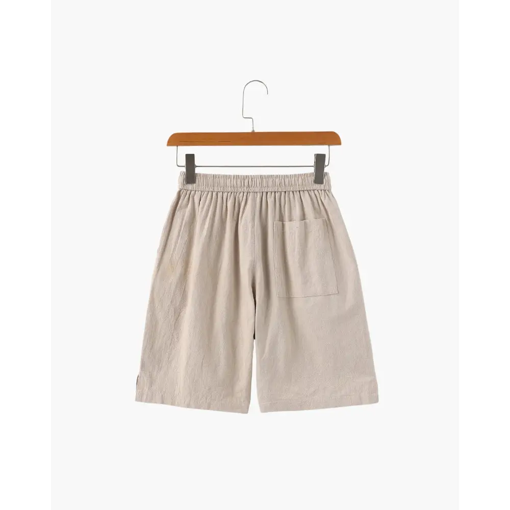 Casual Relaxed Fit Linen Shorts