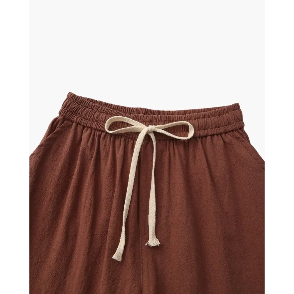 Casual Relaxed Fit Linen Shorts