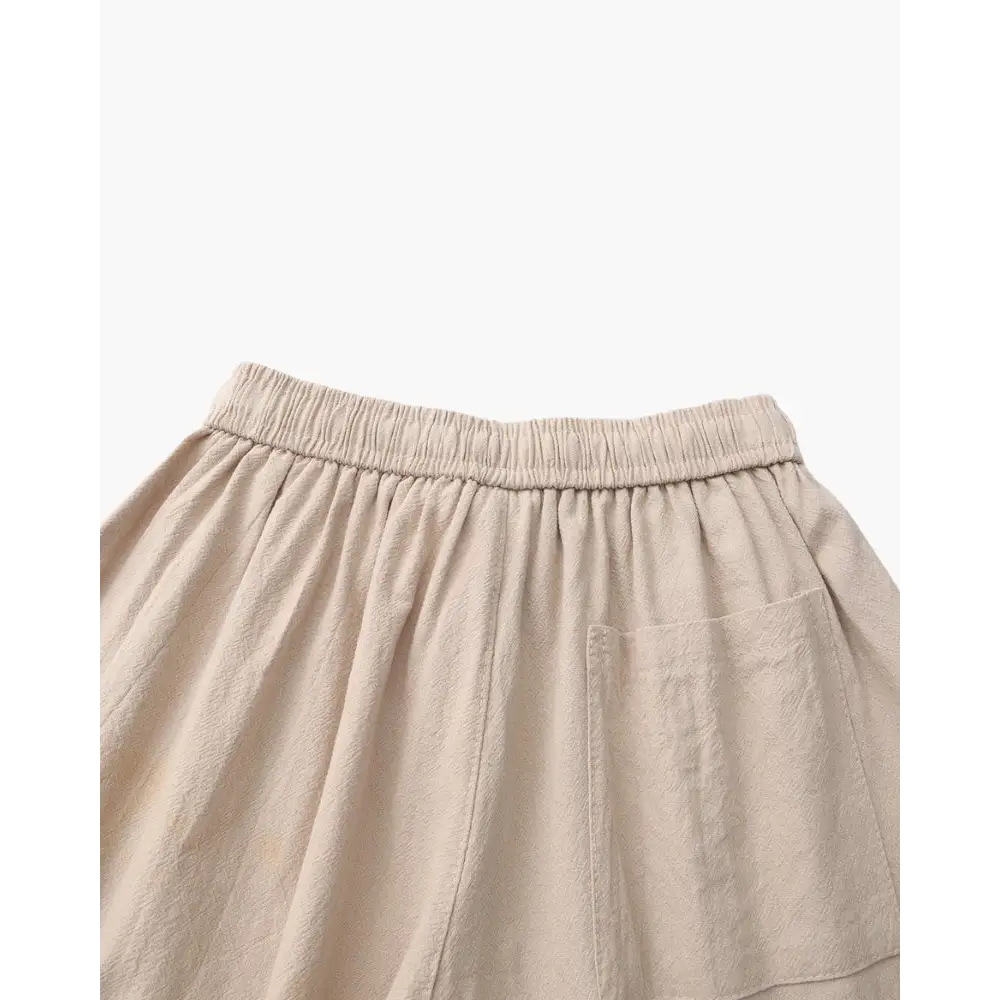 Casual Relaxed Fit Linen Shorts