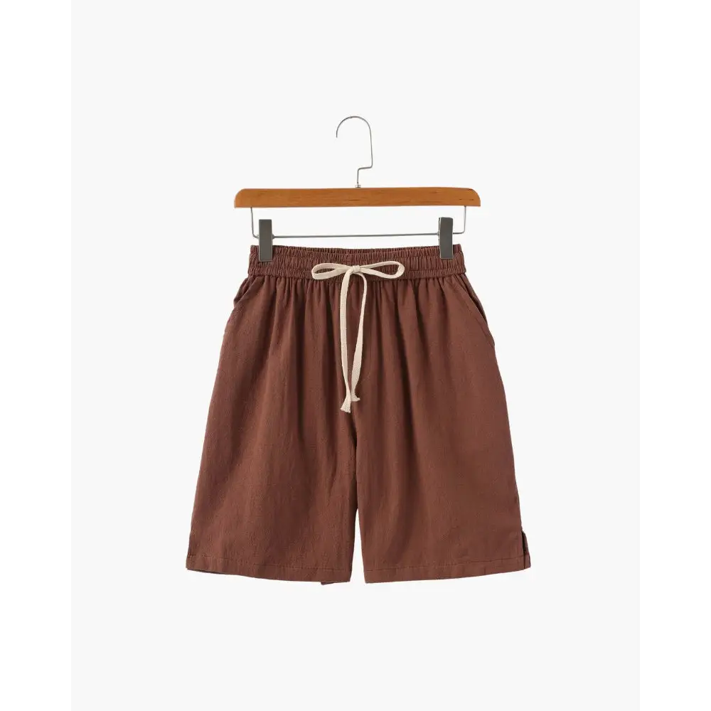 Casual Relaxed Fit Linen Shorts